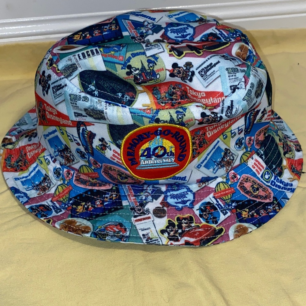 Disney Resort Tokyo Bucket Hat 40th Anniversary Memory-Go-Round 58cm